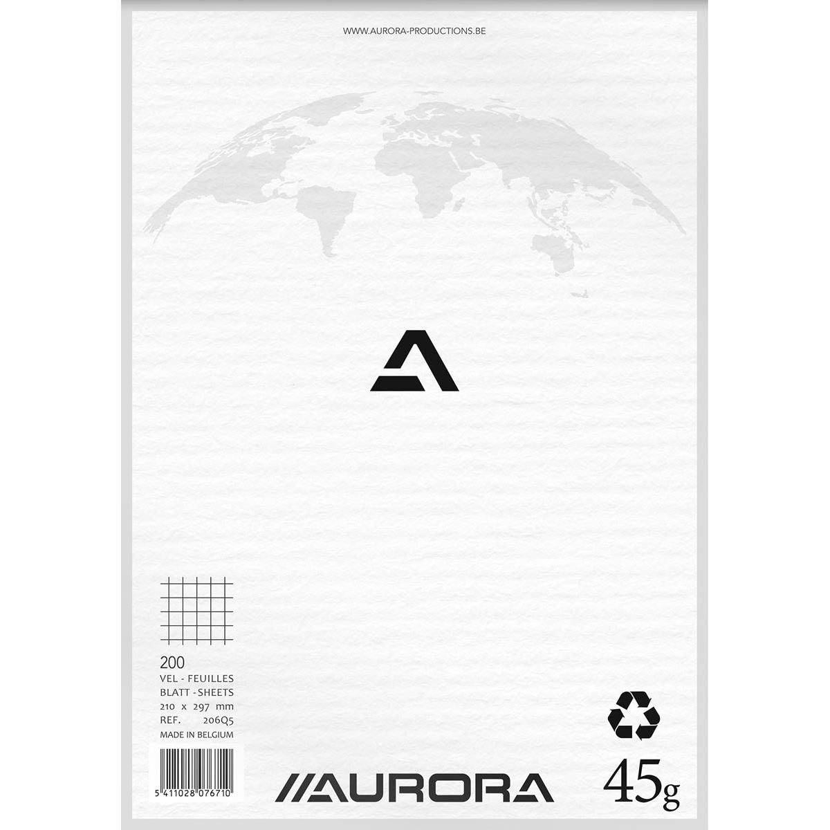 Aurora - Notizblock ft A4, kariert 5 mm