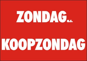 Klika - Raambiljet groot ZONDAG as KOOPZONDAG