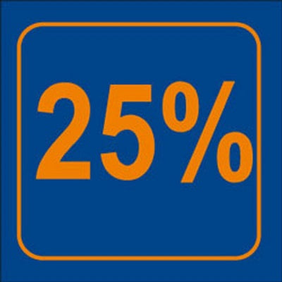 Klika - Raambiljet 25% , afmeting 24x23 cm.