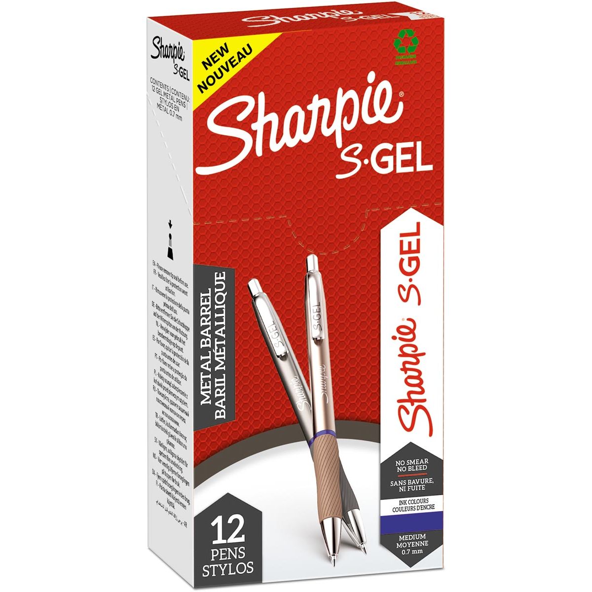 Sharpie – Gelschreiber, z. B. S-Gel Metal, sortierte blaue Schrift