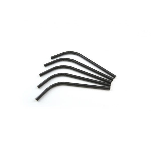 gebogenes Trinkhalmpapier schwarz ø8mm x 210mm 100 Stück