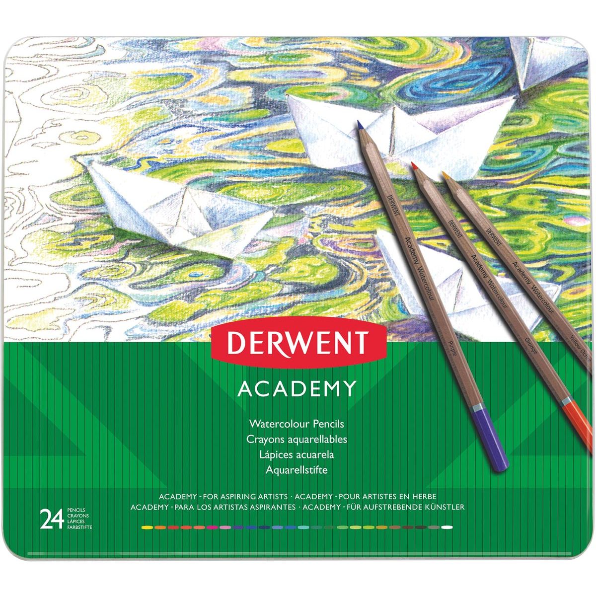 Derwent – Aquarellstift Academy, Dose mit 24 Stück in verschiedenen Farben