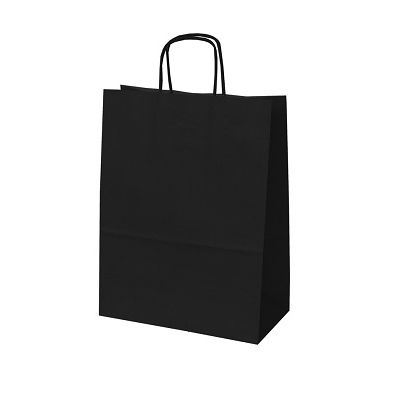 Klika - Schwarze Papiertragetasche, Maße 24x12x31cm, 4 Stück