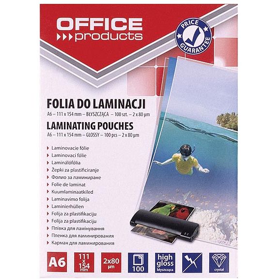 OFFICE products - lamineerhoes A6, 160 micron (2 x 80 micron), pak van 100 stuks
