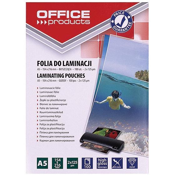 OFFICE products - lamineerhoes A5, 250 micron (2 x 125 micron), pak van 100 stuks