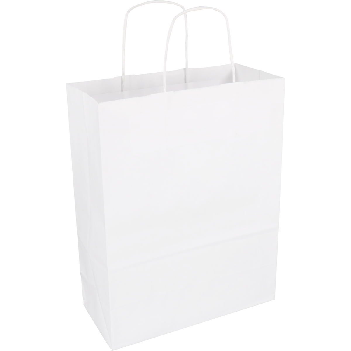 Klika - Tasche | Kraftpapier | gedrehte Papierschnur | 26x 12x34cm | Einkaufstasche | weiß | 100 Stück