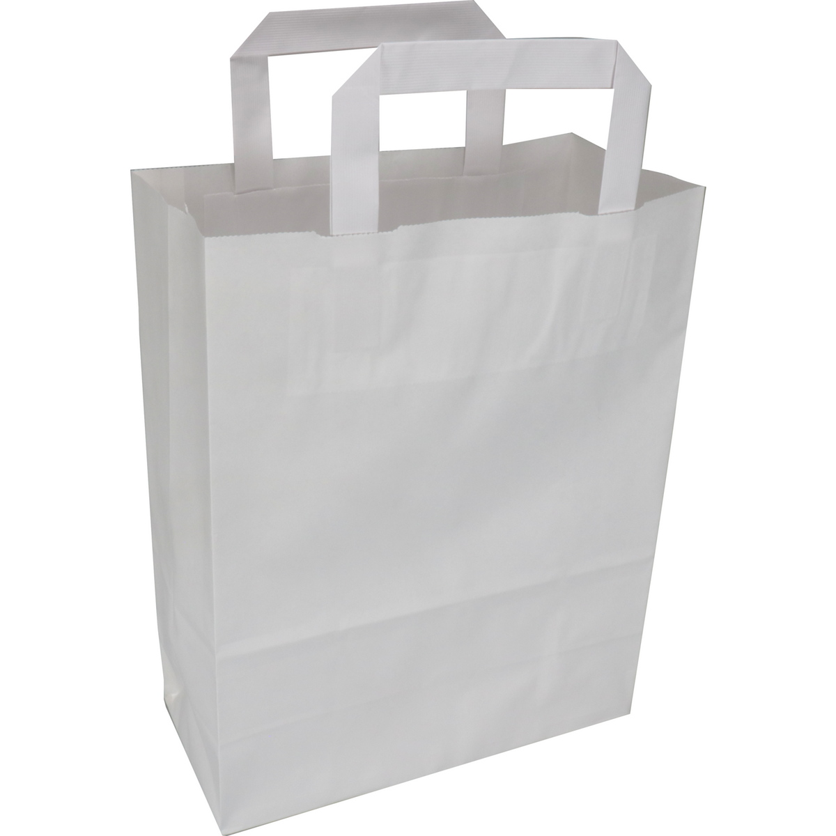 Klika - Tasche | Papier | flacher Griff | 22x 10x28cm | Einkaufstasche | weiß | 250 Stück