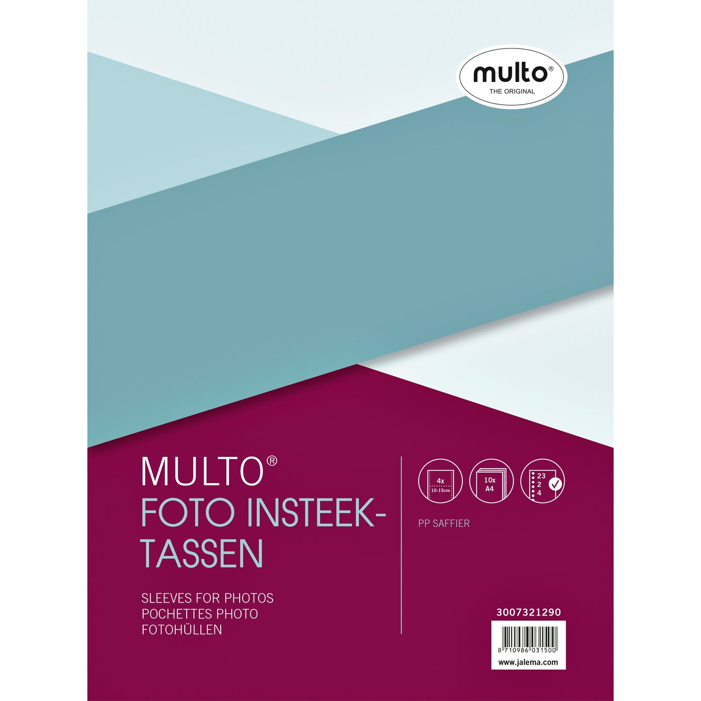 Multo - Fototasche A4 23r 10x15cm PP 4 Fächer à 10 Stk