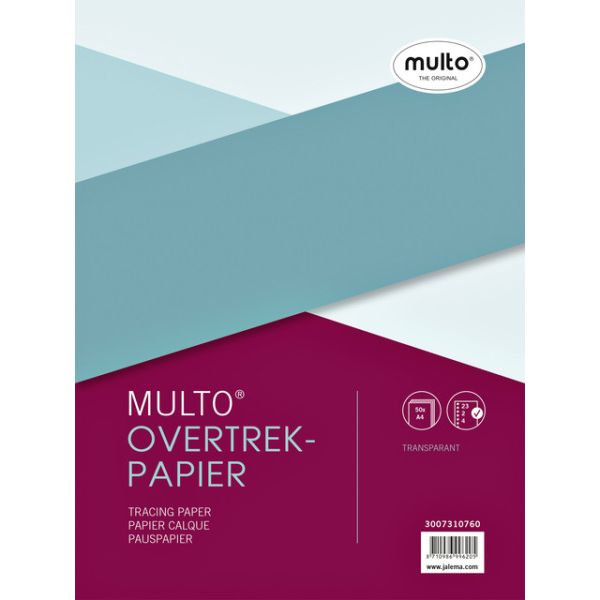 Multo - Transparentpapier für den Innenbereich, A4, 23 Löcher, 50 Blatt