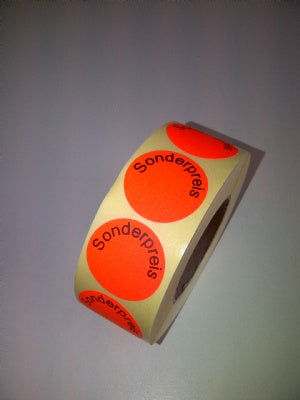 Klika - Etiket 30 mm fluor rood SONDERPREIS