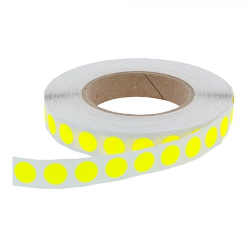 Klika - Etiket 12 mm rond fluor geel 1000 rol