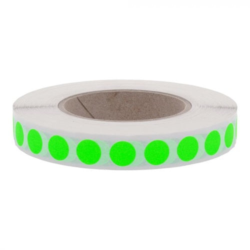 Klika - Etiket 12 mm rond fluor groen 1000 rol