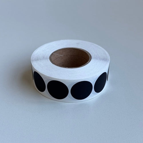 Klika - Etiket 25 mm rond zwart 1000 rol