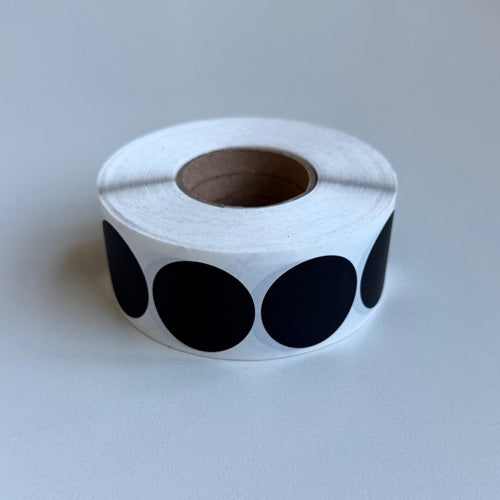 Klika - Etikett 35 mm rund schwarz 1000 Rolle 11 Stück