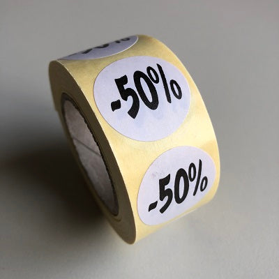 Klika - Etikett weiß 27mm -50% 500/Rolle 40 Stück