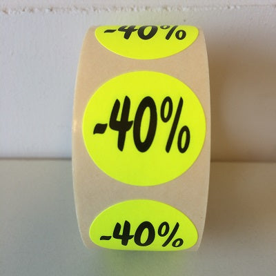 Klika - Etikett fluoreszierend gelb 27mm -40% 500/Rolle 30 Stück