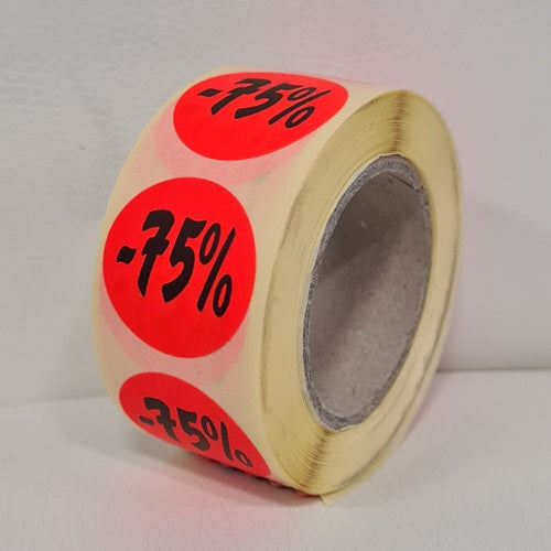 Klika - Etikett Fluorrot 27mm -75% 500/Rolle 30 Stück
