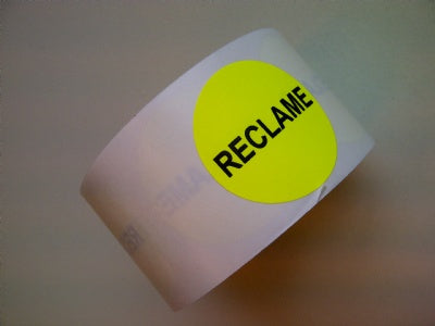 Klika - Etiket fluor geel 35mm Reclame 500rol