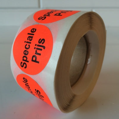 Klika - Etiket fluor rood 35mm Speciale Prijs