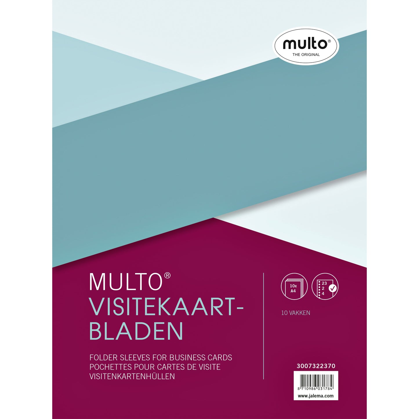 Multo - Sichttasche 23-Loch A4 235x312mm PP für 10 Visitenkarten 10 Stück