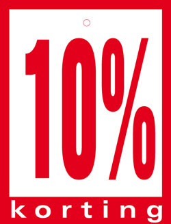 Klika - Hangetiket 60x80 mm 10% korting 100 stuks