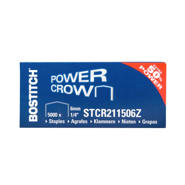 Bostitch - Heftklammern B8 Stahl STRC2115 6 mm gebogene Rückseite 5000 Stück