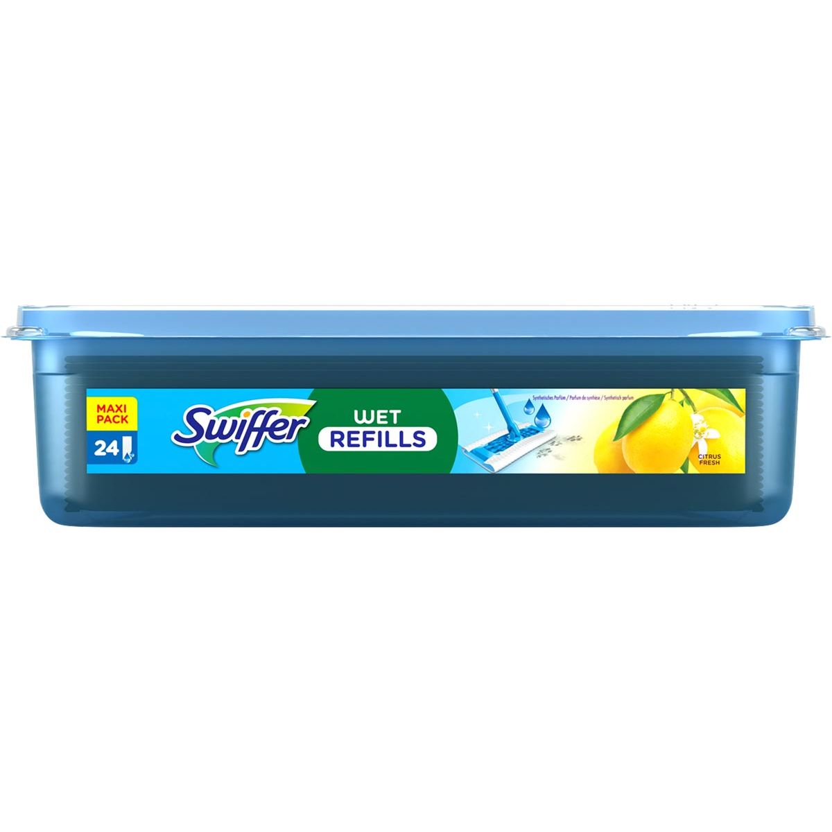 Swiffer - navulling vochtige vloerdoekjes Lemon, pak van 24 stuks
