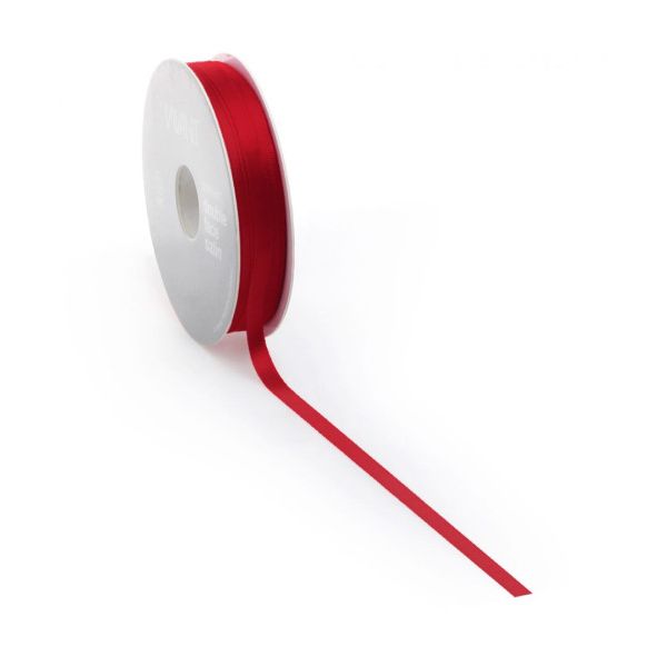 Satinband PREMIUM Double Face 10 mm x 25 Meter warmes Rot