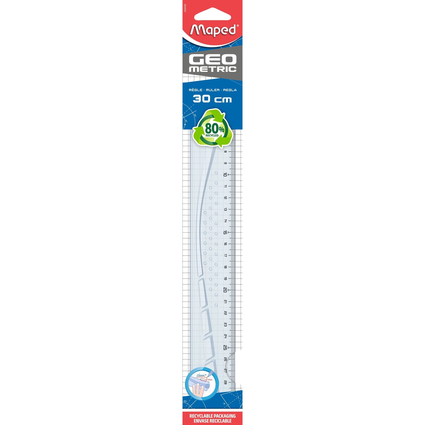 Maped - Geometrisches Lineal 30cm transparent