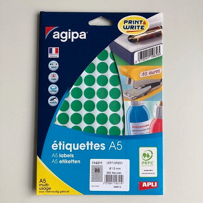 Klika - mapje permanent 15mm rond groen 960