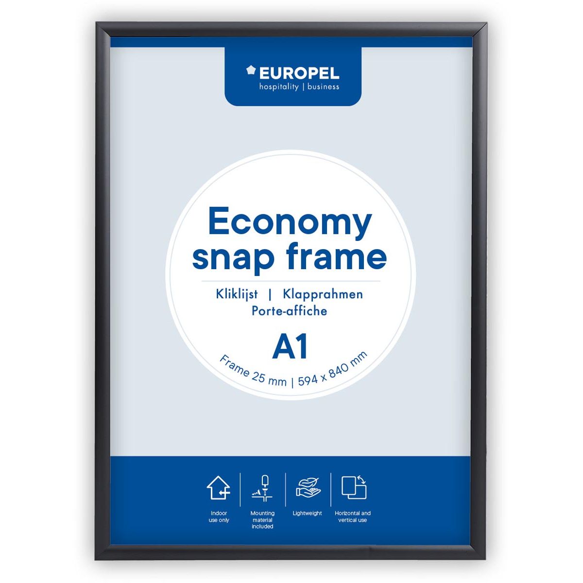 Europel - pel Klickrahmen Economy, Rahmen 25 mm, ft A1, schwarz
