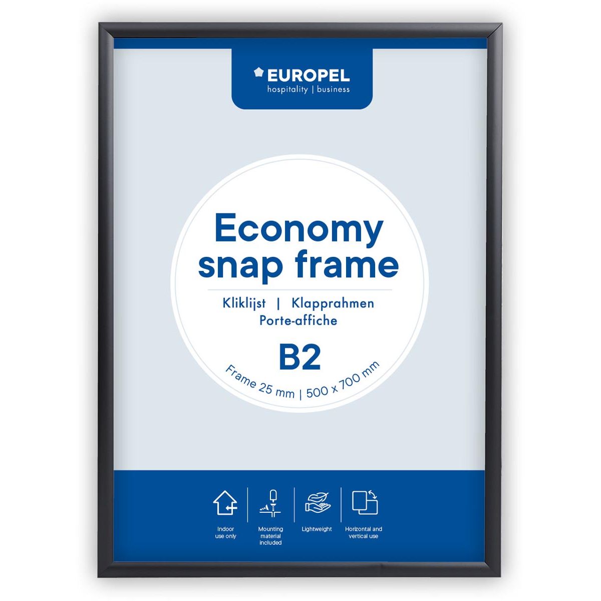 Europel - pel Klickrahmen Economy, Rahmen 25 mm, ft B2, schwarz