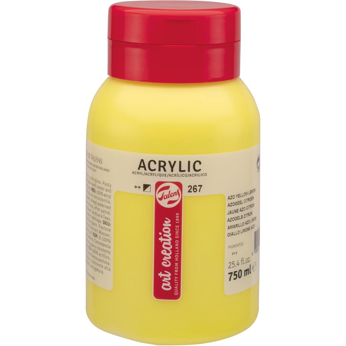 Talens – Art Creation Acrylfarbe, Flasche mit 750 ml, azogelbe Zitrone
