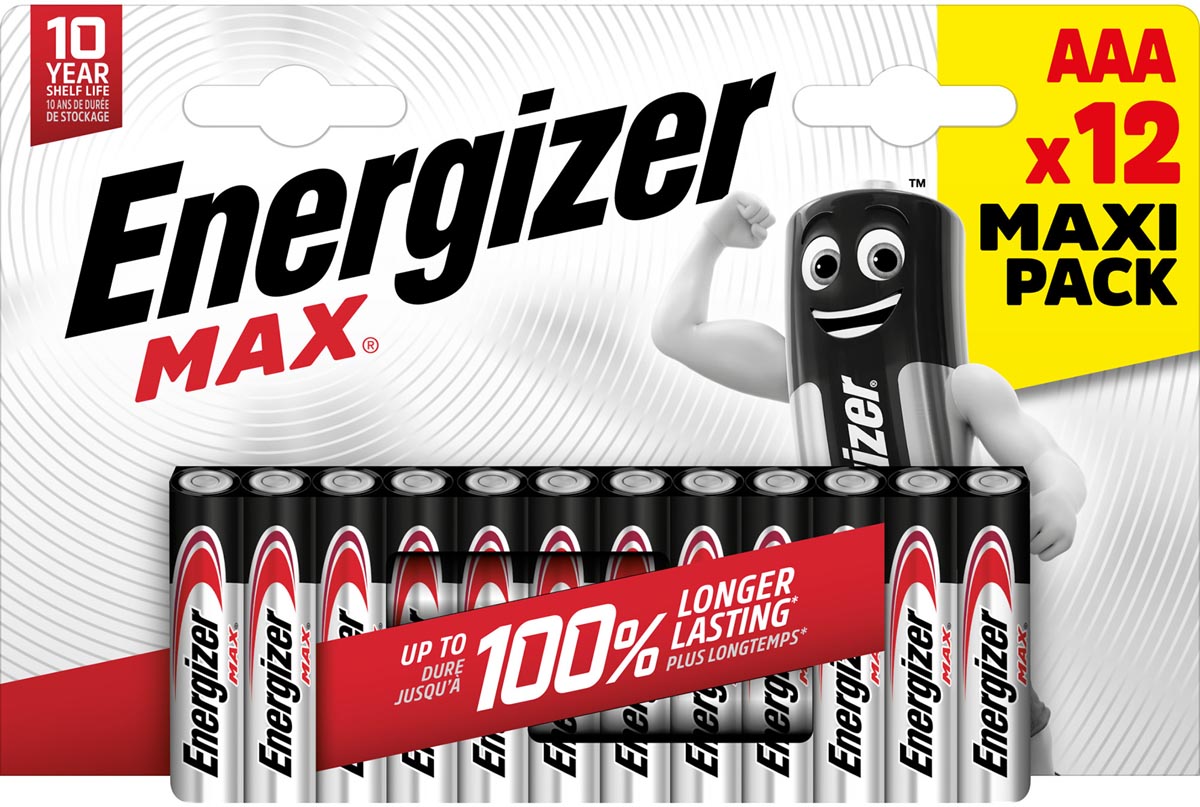 Energizer - Batterien Max AAA, Blister mit 12 Stück