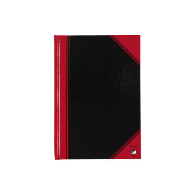 Bantex - Notizbuch schwarz/rot A5-Linie 70gr 96 Blatt | 6 Stück