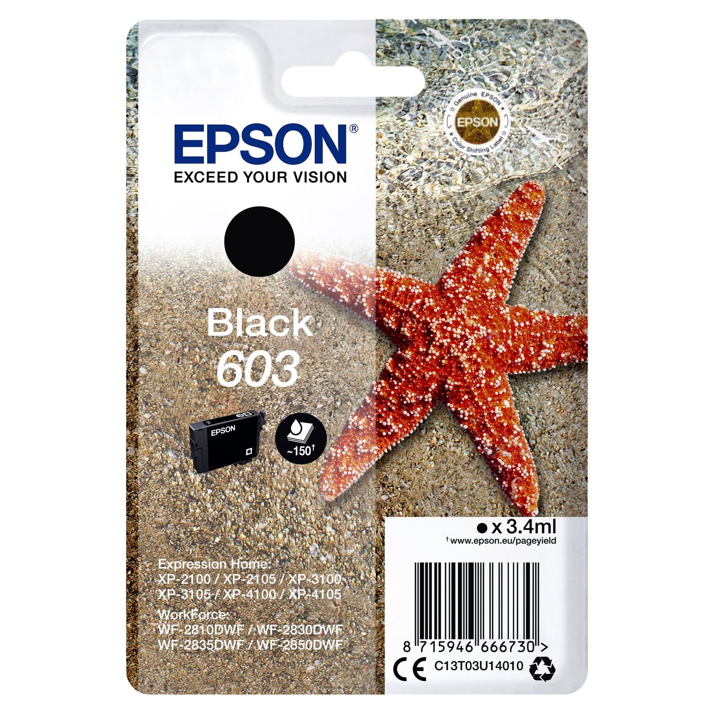Epson - Tintenpatrone 603 T03U1 schwarz