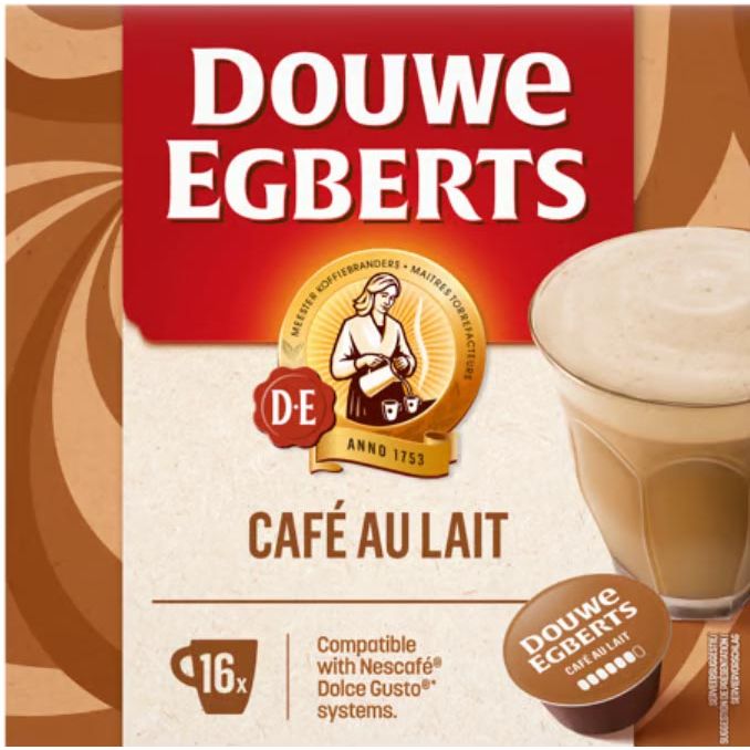 Douwe Egberts - koffiecapsules Café au lait, pak van 16 stuks