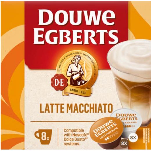 Douwe Egberts - koffiecapsules Latte Macchiato, pak van 8 stuks