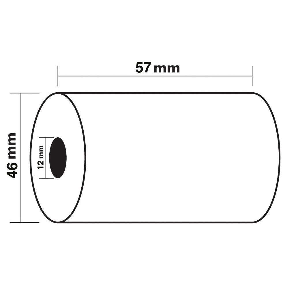 Exacompta - Wärmeberechnungsrolle ft 57 mm, D +-46 mm, Bohrung 12 mm, Länge 24 m, Packung mit 10 Rollen