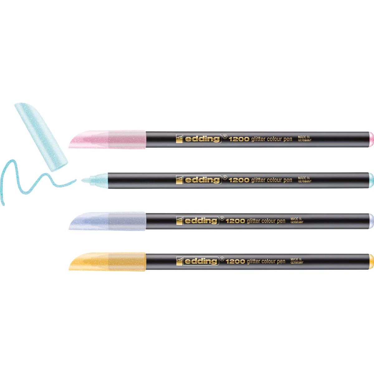 Edding - Fineliner 1200 feiner Glitzerpastell, sortiert, 4er-Set