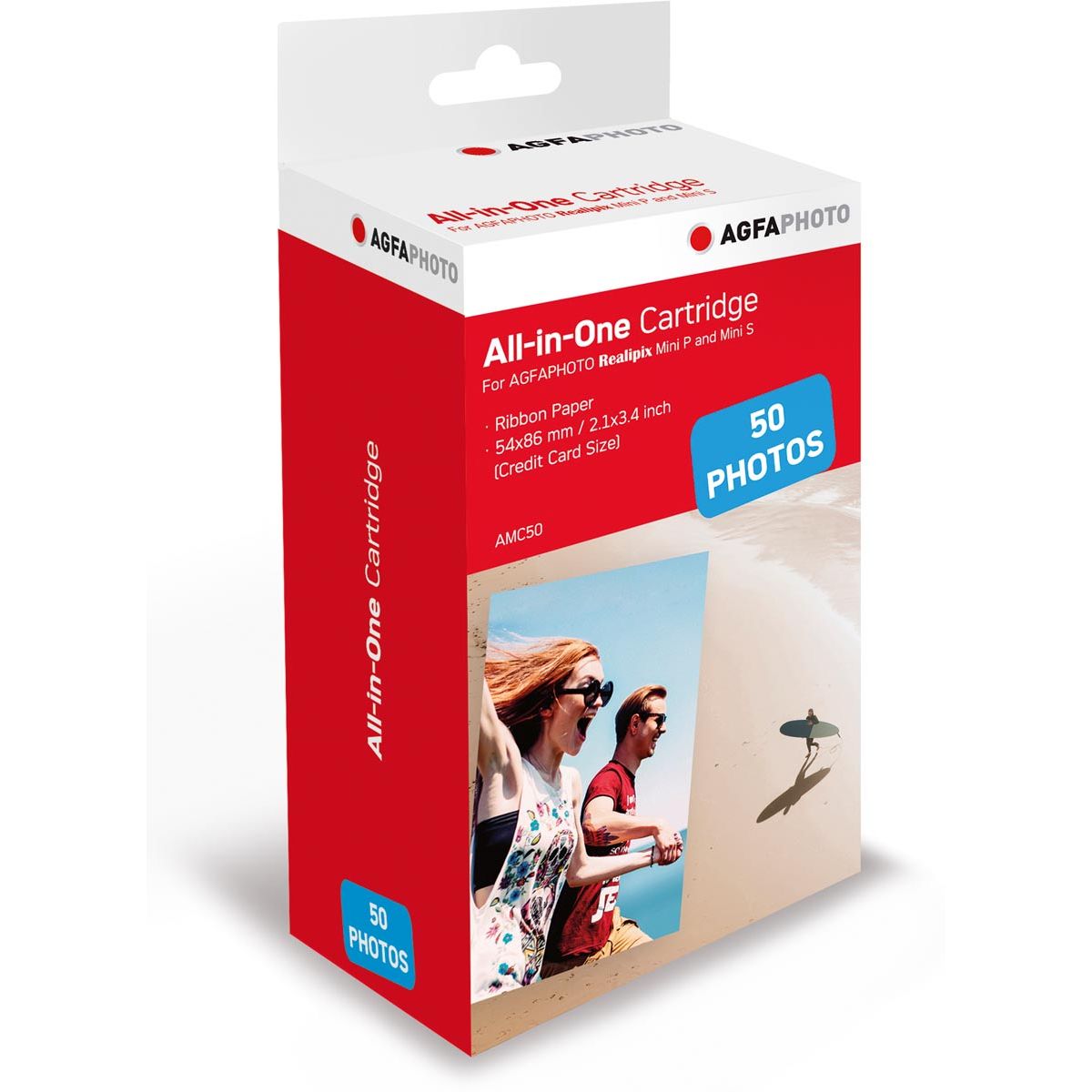 AgfaPhoto - Nachfüllung für Fotodrucker Realipix Mini P, Patrone und 50 Blatt Fotopapier