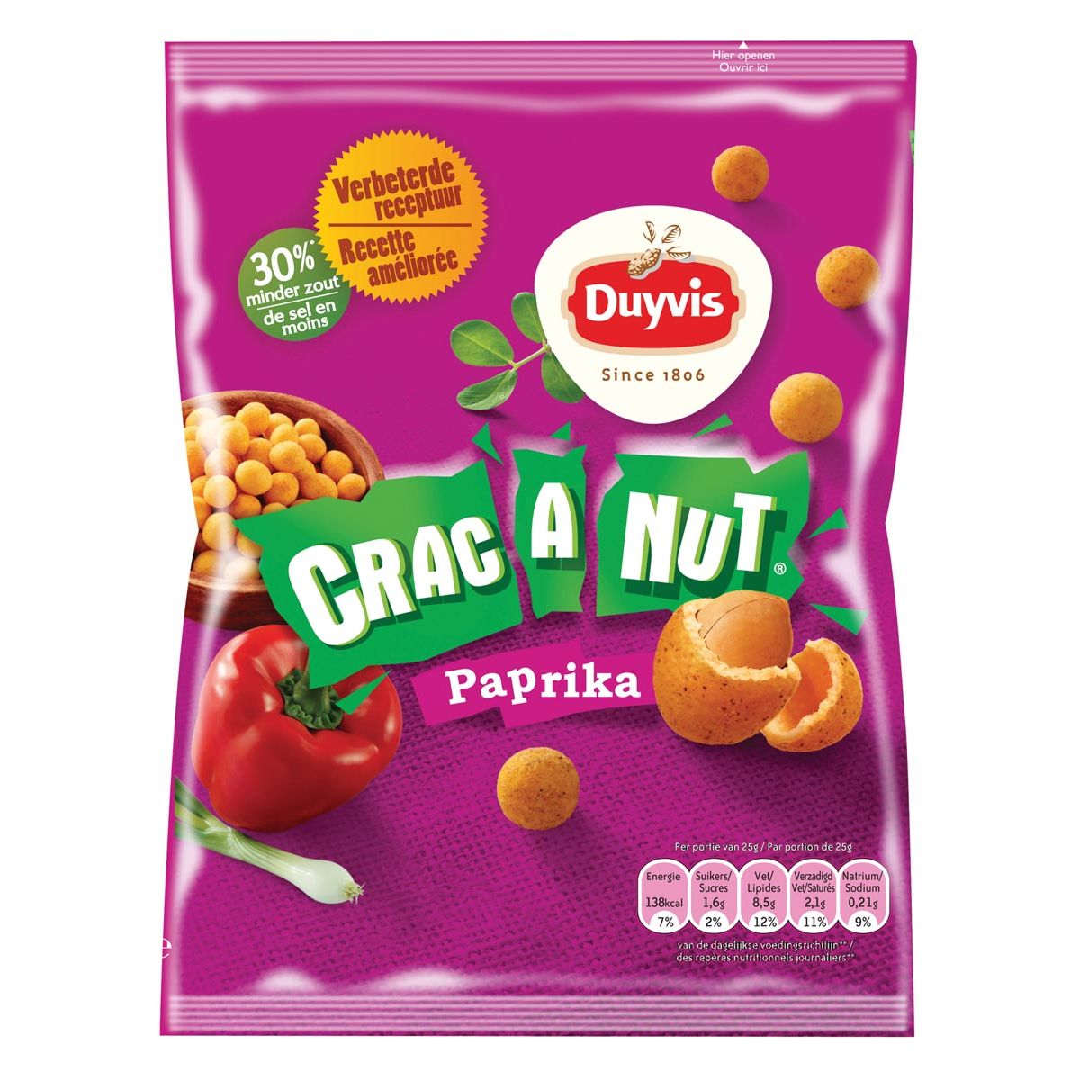 Duyvis - Crac A Nut Paprikanüsse, Beutel mit 200 Gramm