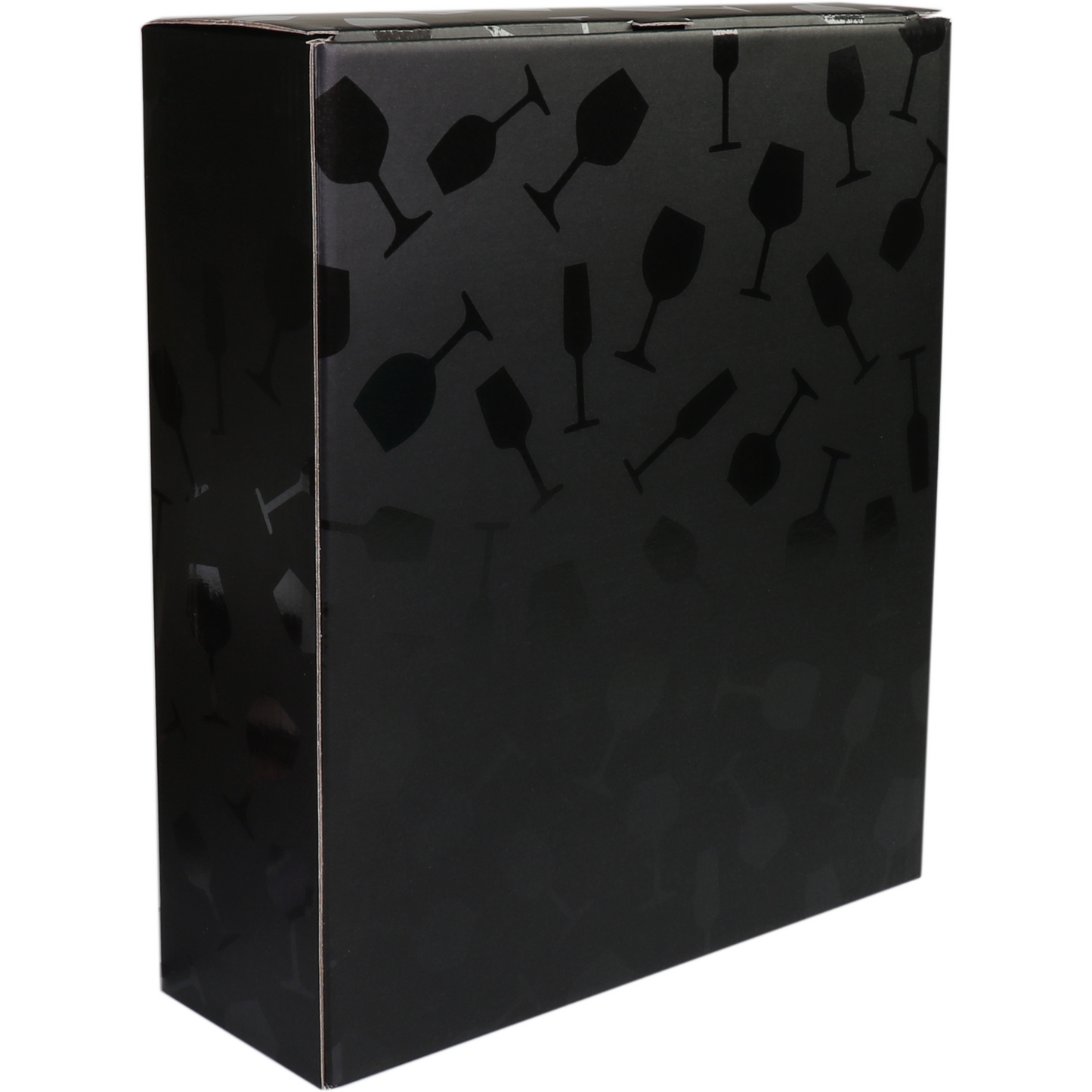 Klika - Flaschenbox | Weinglas | Pappe | 3 Flaschen | 285x95x330mm | schwarz | 25 Stück