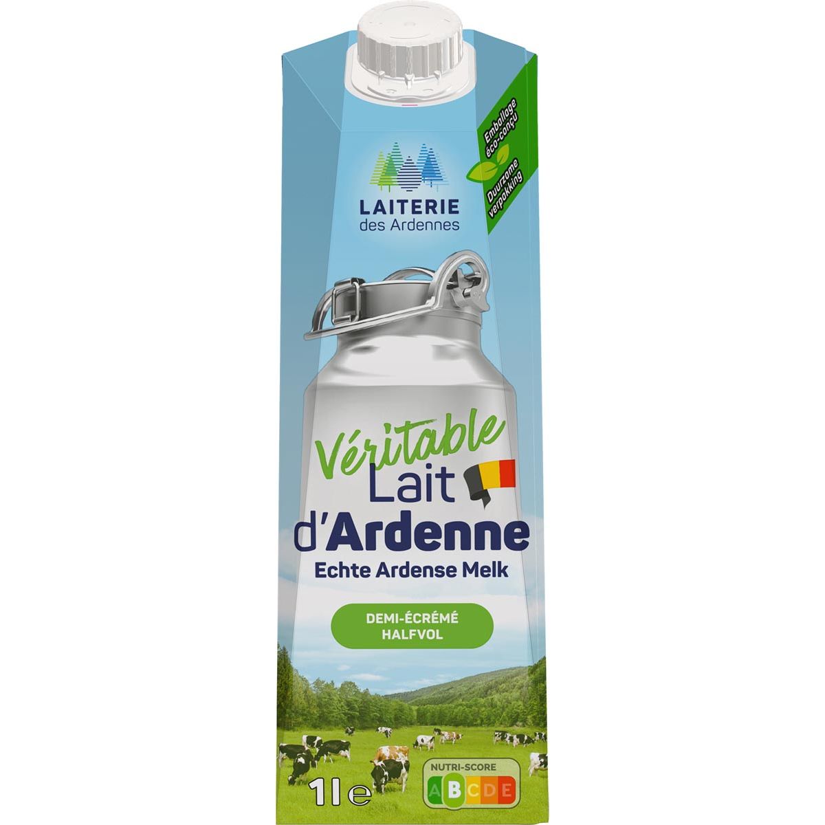 Klika - Laiterie des Ardennes echte Ardense melk, halfvolle melk, 1 liter, pak van 6 stuks