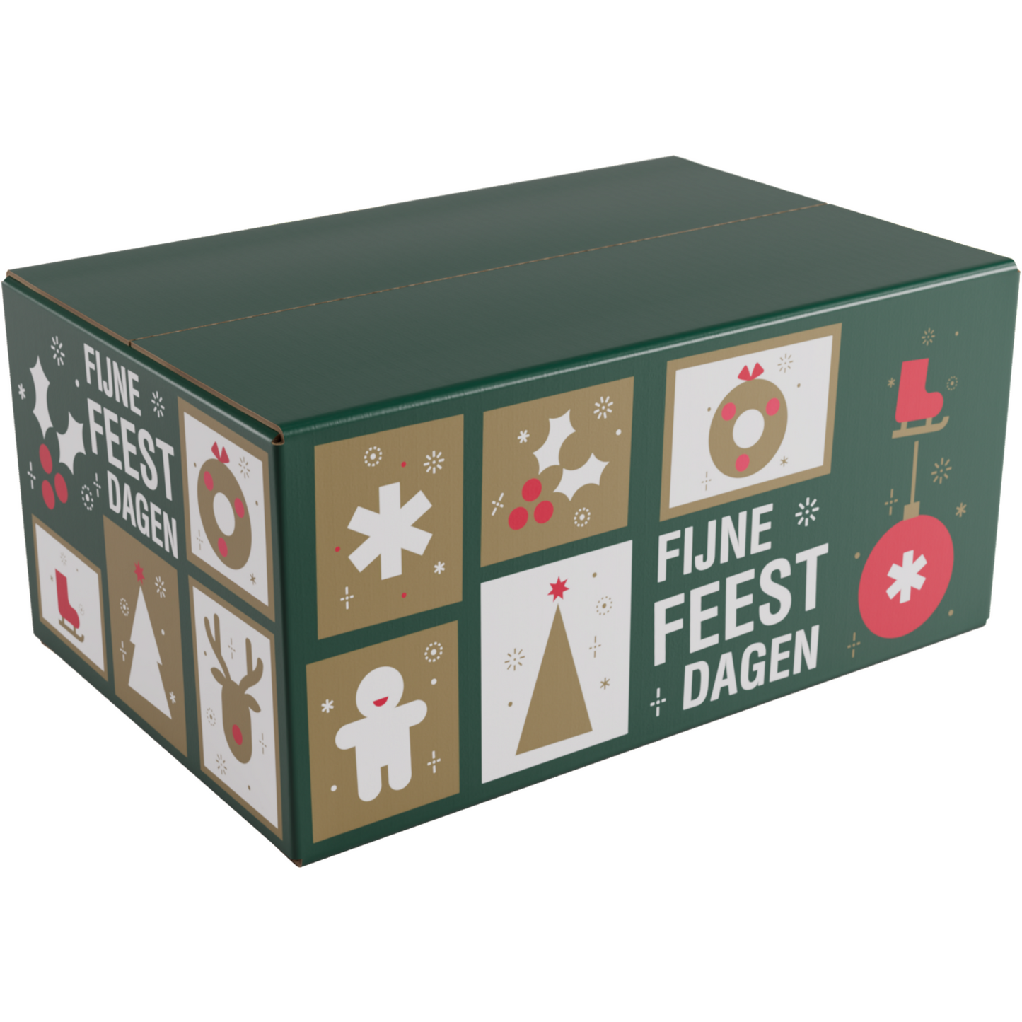 Klika - Kerstpakketdoos | Tegels | golfkarton | 31x20x14cm | Kerstmis | a | 10 stuks