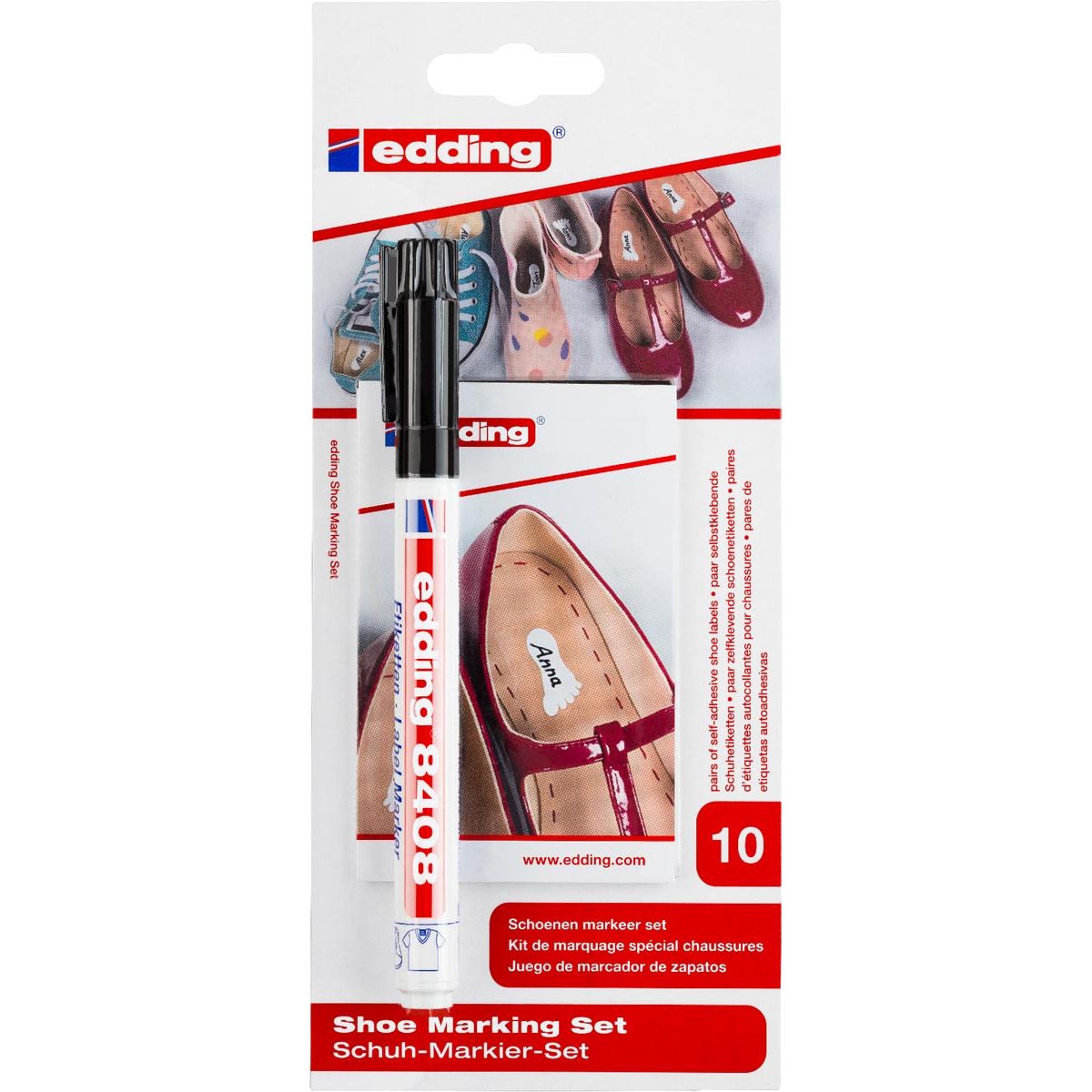 Edding - Filzstift 8408 Schuhe rund 0,75mm schwarz