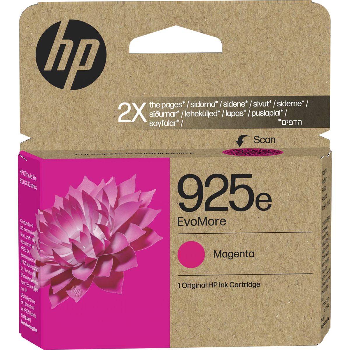 HP - inktcartridge 925e, 800 pagina's, OEM 4K0W1PE, magenta