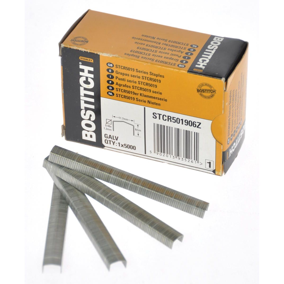 Bostitch - Heftklammern STCR5019, 6 mm, Schachtel mit 5.000 Heftklammern