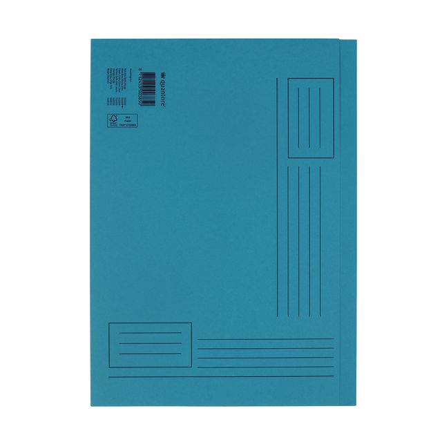 Quantore - Faltmappe A4 unebene Seite 250gr blau