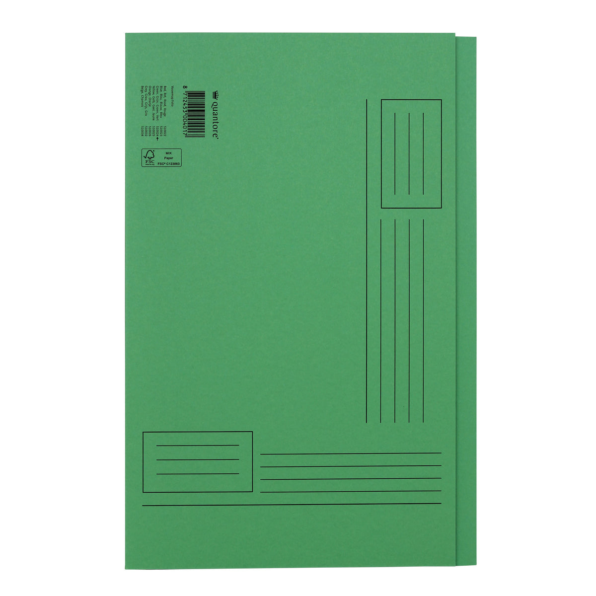 Quantore - Faltmappe Folio mit unebener Seite 250gr grün